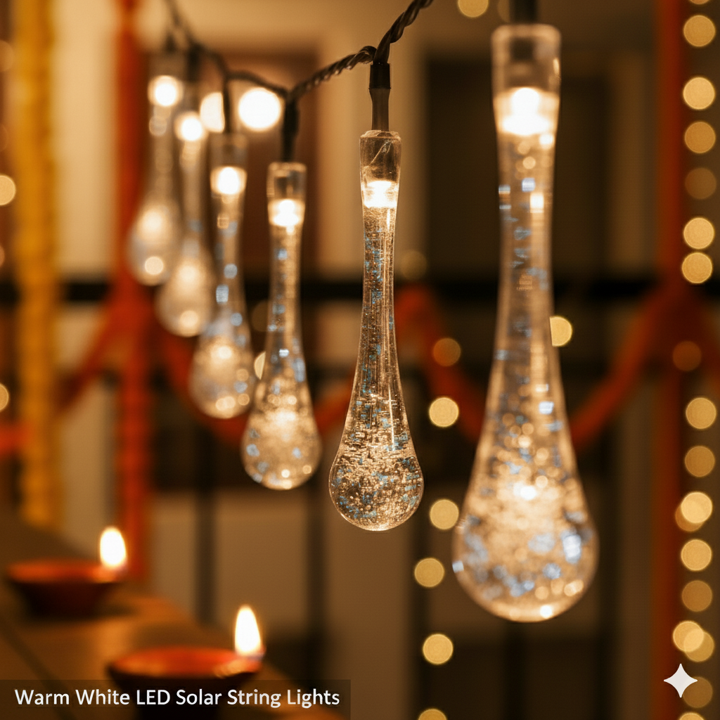 Diwali & Christmas Water-Drop Fairy Lights for Home, Tree & Party Decor