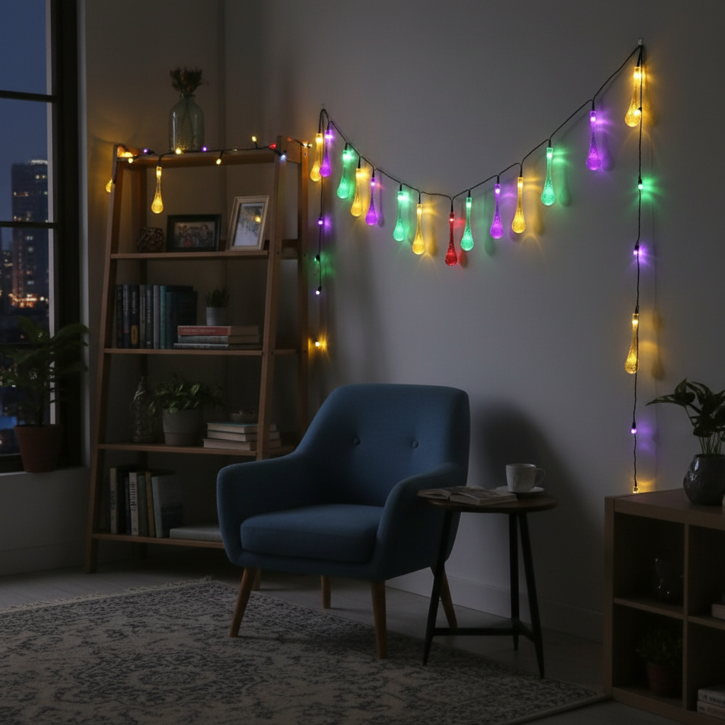 Diwali & Christmas Water-Drop Fairy Lights for Home, Tree & Party Decor