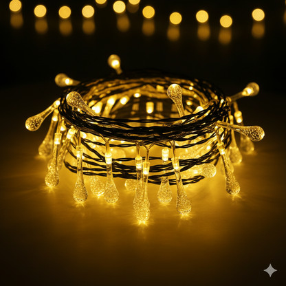Diwali & Christmas Water-Drop Fairy Lights  for Home, Tree & Party Decor