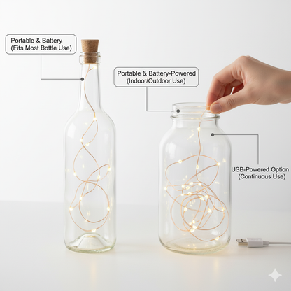 Diwali Fairy Lights for Home — Cork Bottle LED String Lights