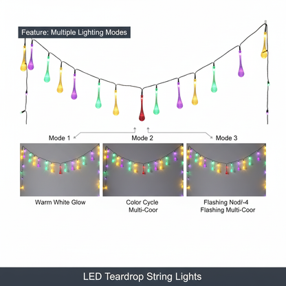 Diwali & Christmas Water-Drop Fairy Lights  for Home, Tree & Party Decor
